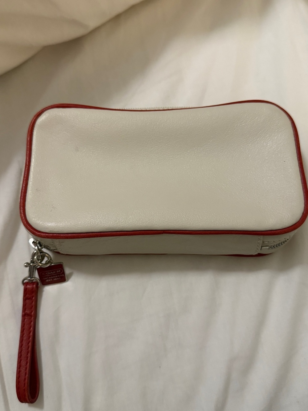 Coach White and Red Jewelry Wristlet Clutch - Women's Bag